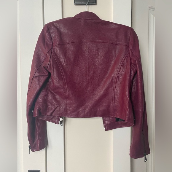 Burgundy Leather Jacket New without tags - Picture 2 of 3